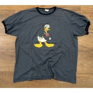 VTG Disney Donald Duck Ringer Adult XL Shirt Sailor Disneyland Retro Mickey 90s